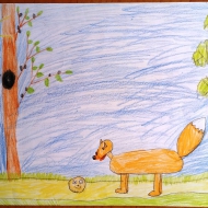 Колобок- Микаэлян Милица 6 лет (цветные карандаши)