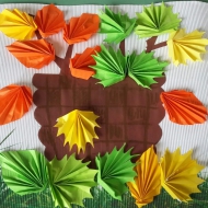 Осенние листья в корзине-Кондратьев Максим 6,5 лет (оригами)